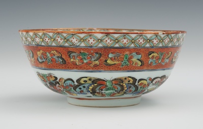 A Chinese Butterfly Bowl Porcelain footed
