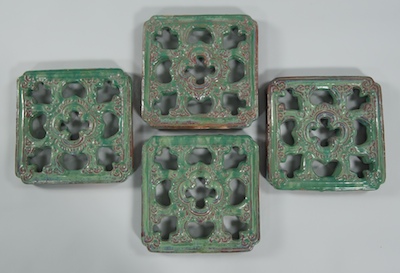 A Set of Four Glazed Ceramic Chinese