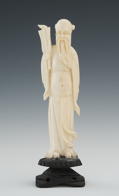 A Carved Ivory Figure of Shou Lao