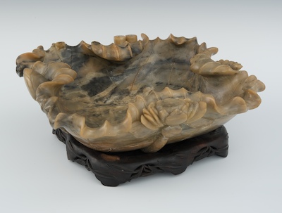 A Carved Soapstone Centerbowl on