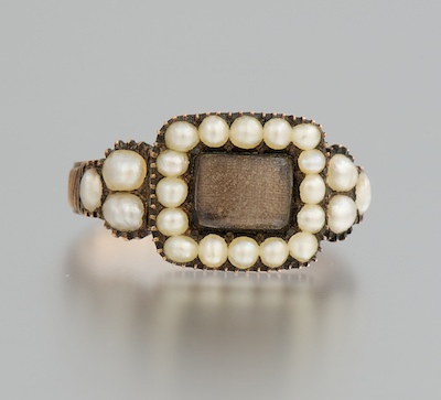 A Georgian Mourning Ring with Pearls