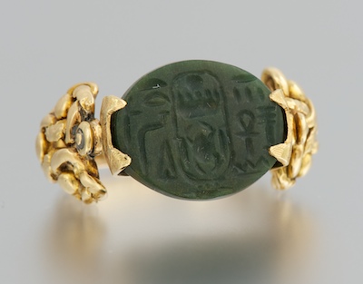 A Ptolemy Style Jade Seal Ring 131fa8