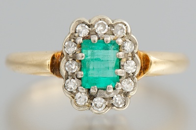 An Estate Emerald and Diamond Ring 131fa2