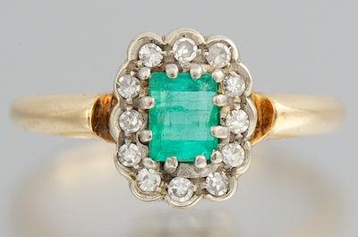 An Estate Emerald and Diamond Ring