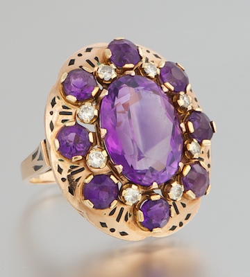 A Ladies Gold Amethyst and Diamond 131fa3