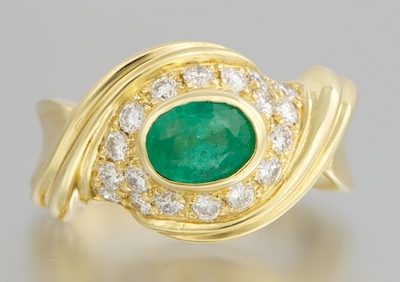 A Ladies 18k Gold Emerald and 131fcb