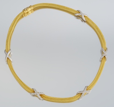 An Italian Gold and Diamond Necklace