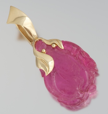 A Large Carved Pink Tourmaline