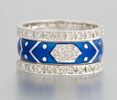 A Set of Enamel and Diamond Bands 131ff5