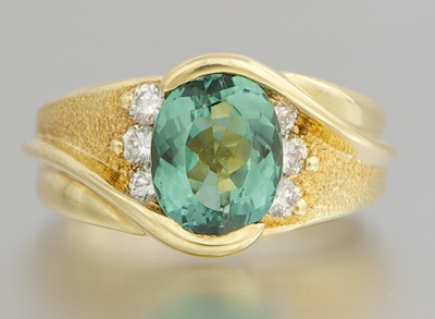 A Ladies' 18k Gold Tourmaline and