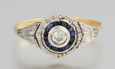 An Art Deco Style Diamond and Sapphire 13201d