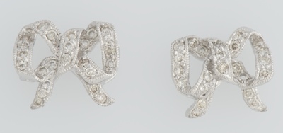 A Pair of 18k Gold and Diamond