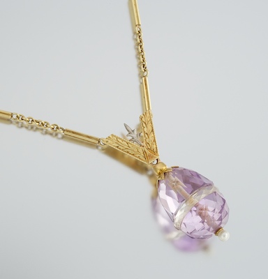 A Faceted Amethyst Briolette Pendant 132022