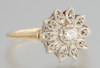A Ladies' Gold and Diamond Stylized