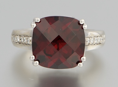 A Ladies' Garnet and Diamond Ring