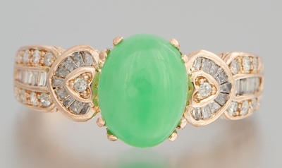 A Ladies Jadeite and Diamond Ring 132047