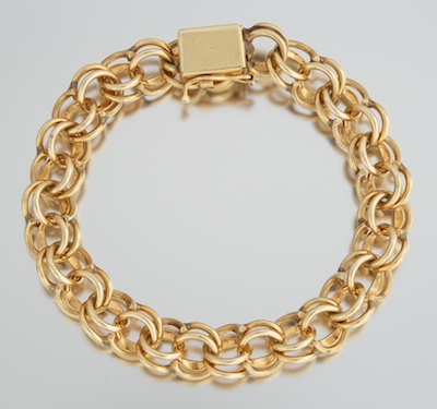 A 14k Double Link Bracelet 14k