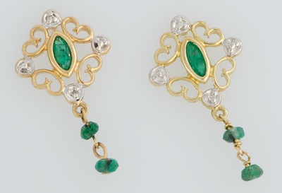 A Pair of Emerald Earrings 10k 132054