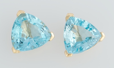 A Pair of Blue Topaz Earrings 14k