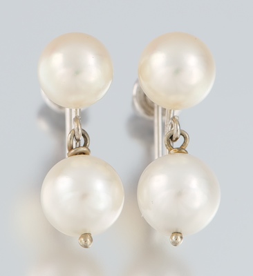 A Pair of Double Pearl Earrings 132057