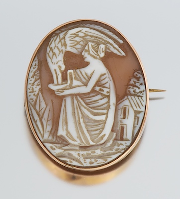 A Victorian Carved Shell Cameo Tested