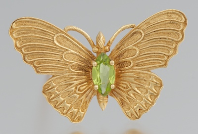 A Ladies' Gold and Peridot Butterfly