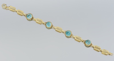 A Ladies Gold and Blue Zircon 132086