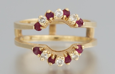 A Ladies Diamond and Ruby Ring 132095