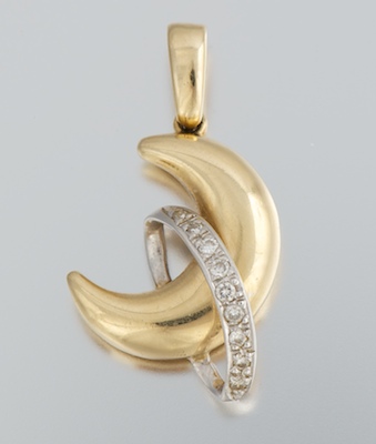 A Ladies' Gold and Diamond Crescent