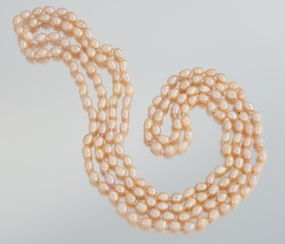 A Rope Length Peach Color Pearl 1320bc