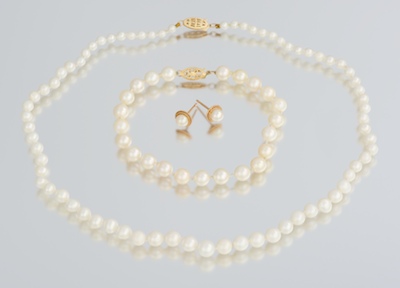 A Pearl Jewelry Suite 14k filigree 1320b8