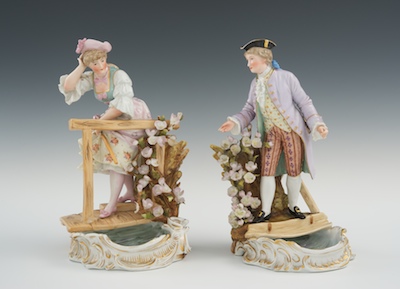 A Pair of Meissen Style Hand Painted 1320e9