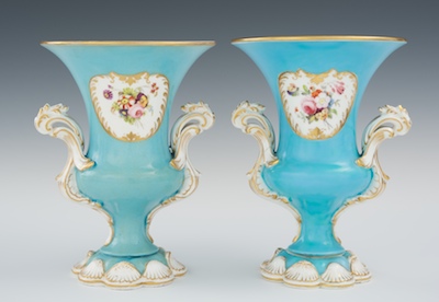 A Pair of Porcelain Urns The double 1320fd