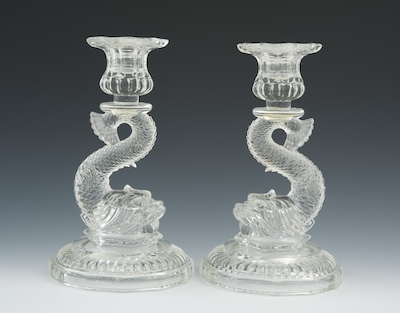 Pair of American Pressed Glass