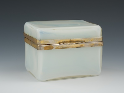 A French Opaline Overlay Trinket Box