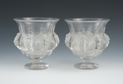 Pair of Lalique Crystal Dampierre 132131