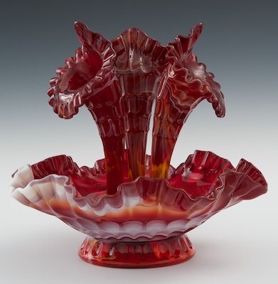 A Ruby Red White and Yellow Slag 13213b