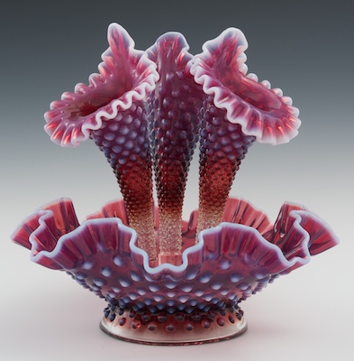 A Fenton Plum Opalescent Hobnail