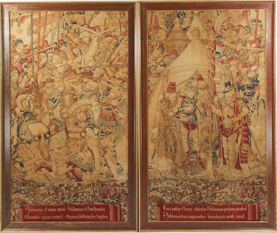 A Monumental Pair of Framed Machine Woven 13214a