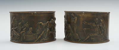 A Pair of Bronze Half Round Planters 132159