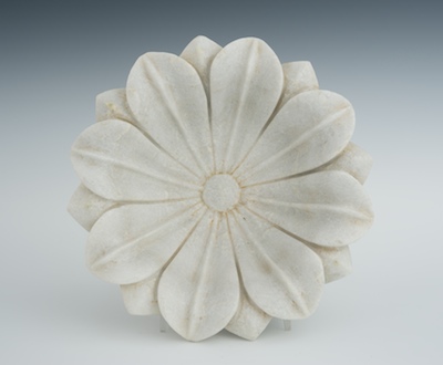 A Carved Marble Lotus Bowl India 13216a