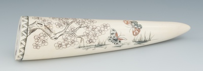 A Japanese Scrimshaw Tusk tip with 13219c