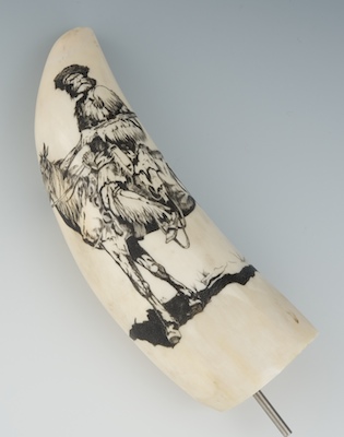 A Scrimshaw Ivory Signed Blair