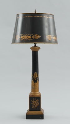 A Fine Vintage Tole Lamp with Shade