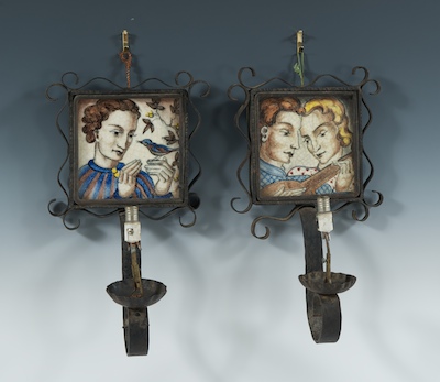 A Pair of Wrought Iron and Ceramic 1321b2
