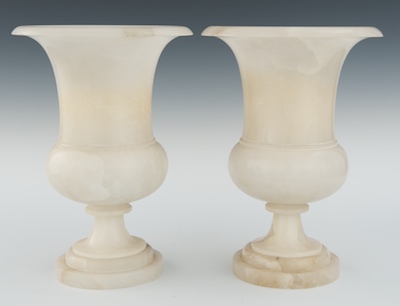 A Pair of Alabaster Urn Lamps Each