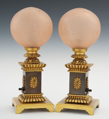 A Pair of Bronze Accent Lamps In the