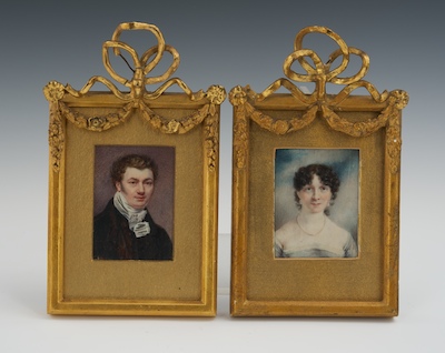 A Pair of Framed Miniature Portraits 13224b