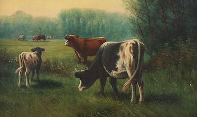 British School 19th Century Cows 13225a