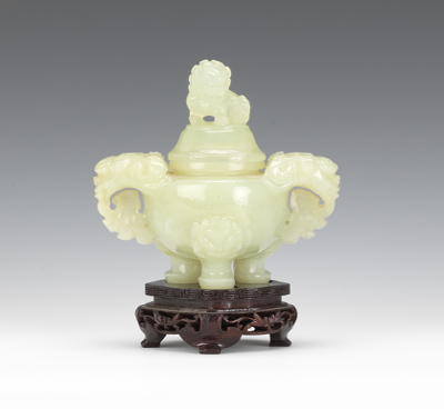 A Chinese Carved Jade Koro Of squat 134990